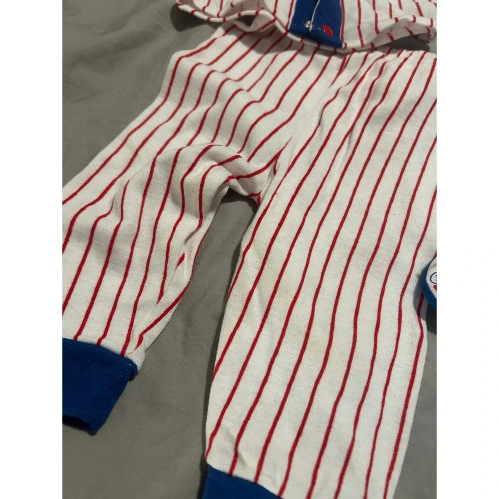Vintage Buildwise Baby Baseball Uniform Set 3-6 Months Pinstripe 4pc Outfit Hat